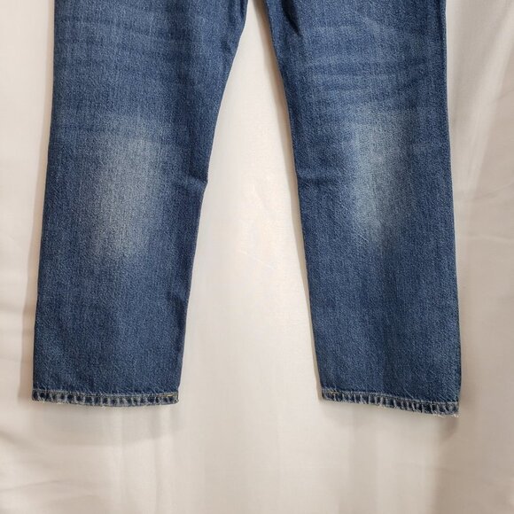 LEE Nwt Modern Vintage High Rise Straight Leg Ankle Jeans 31 Faded Look Patches - Picture 11 of 12